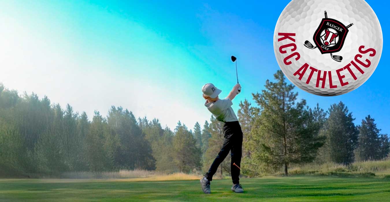 KCC Golf Athlete Playing Golf with the Badger Golf Logo
