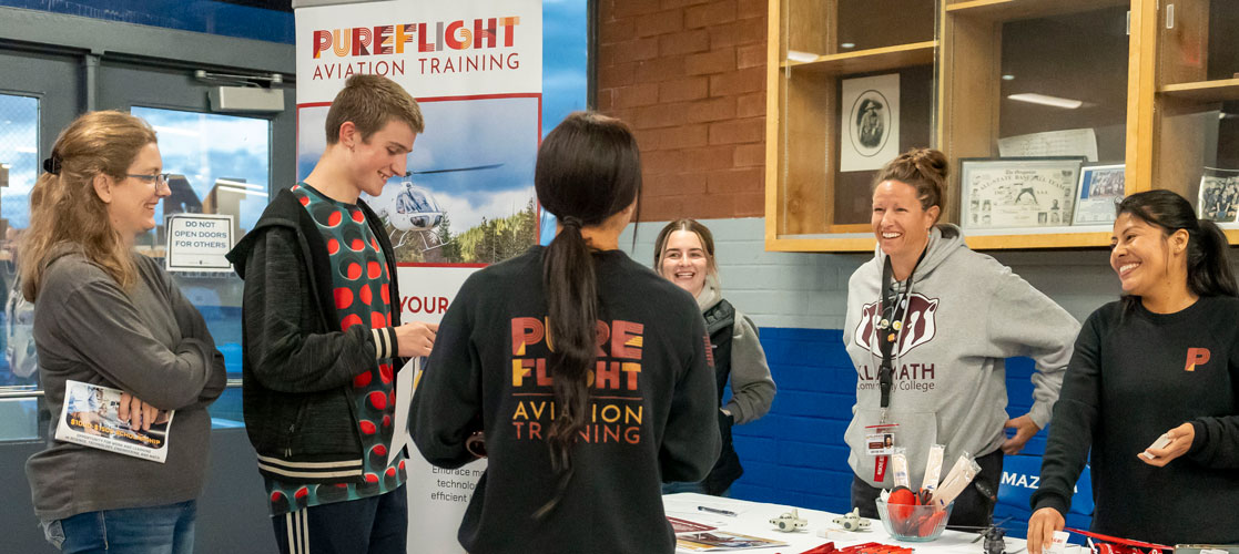 Mazama Students speak with Aviation instructors