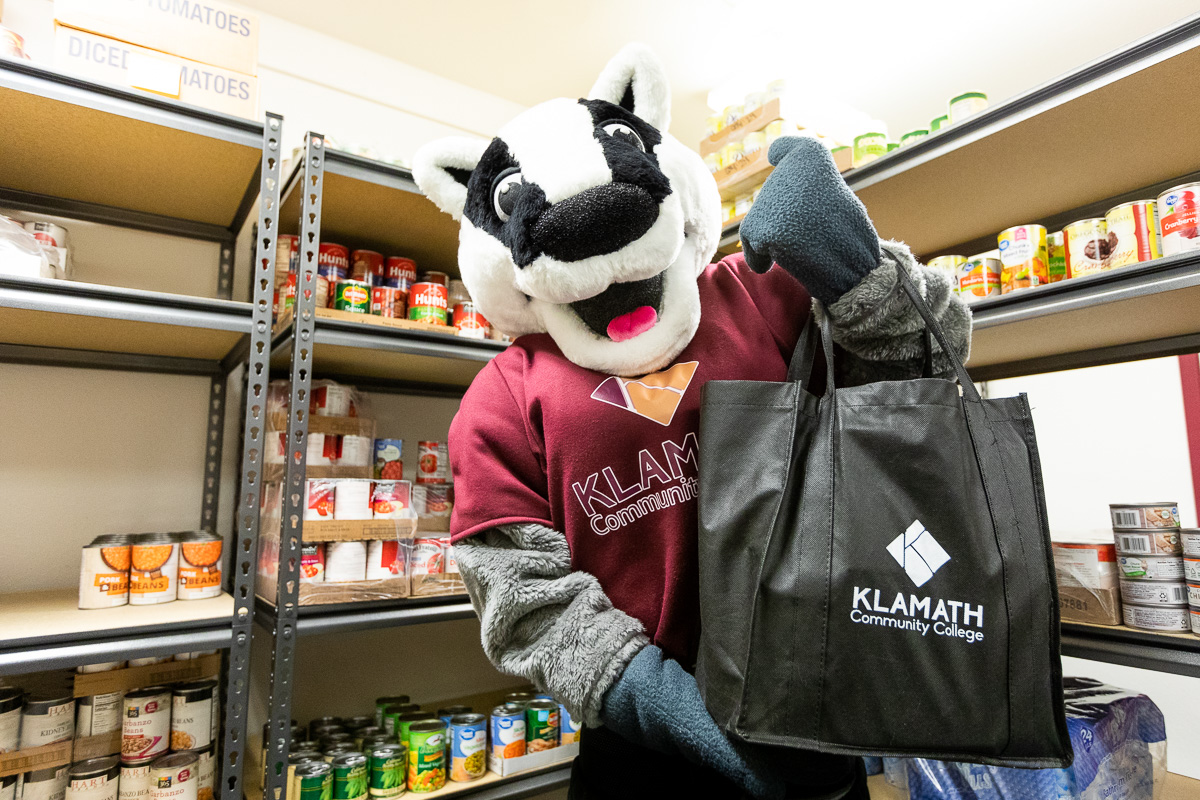 Baxter in the KCC Food Pantry