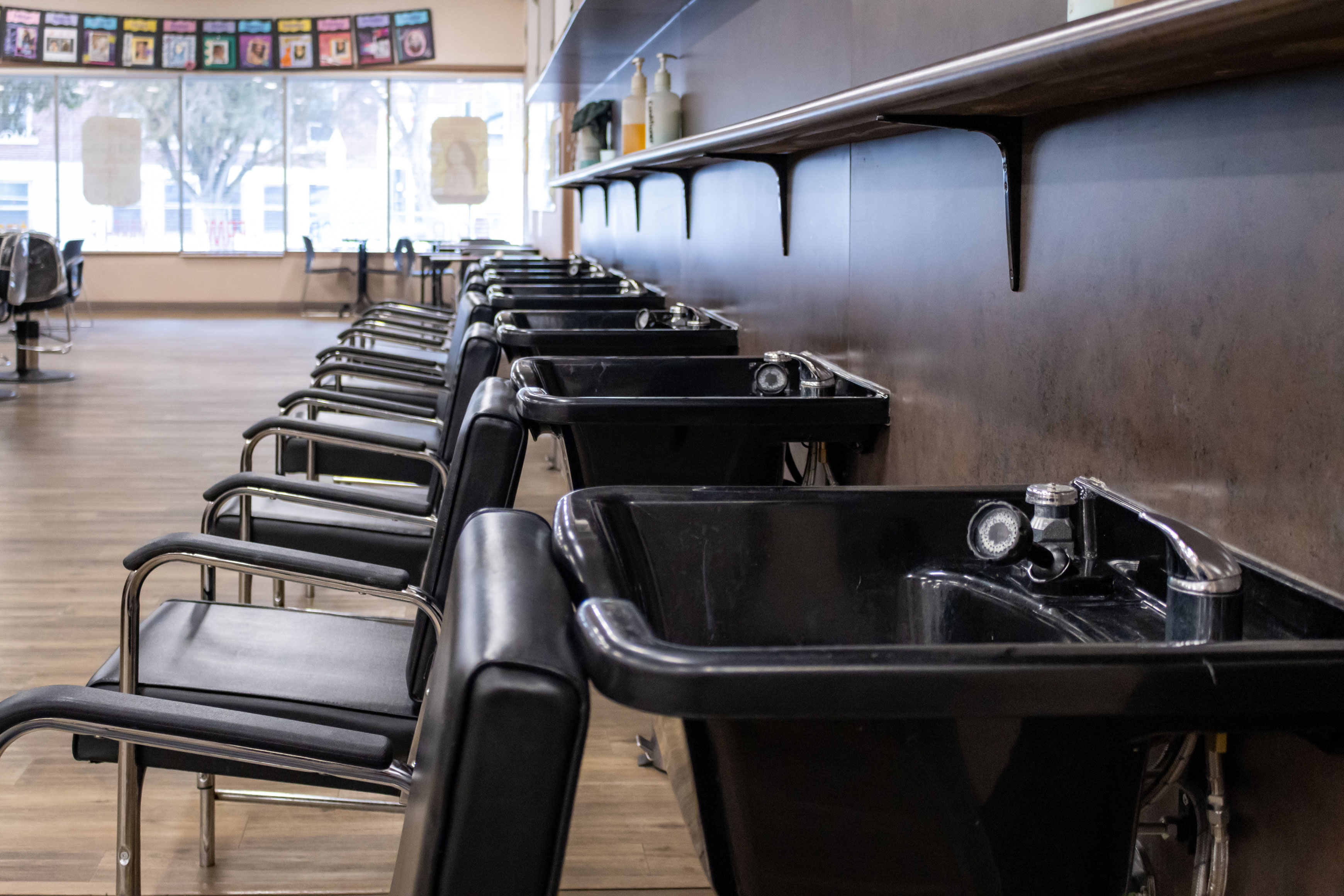 Cosmetology student training in salon environment