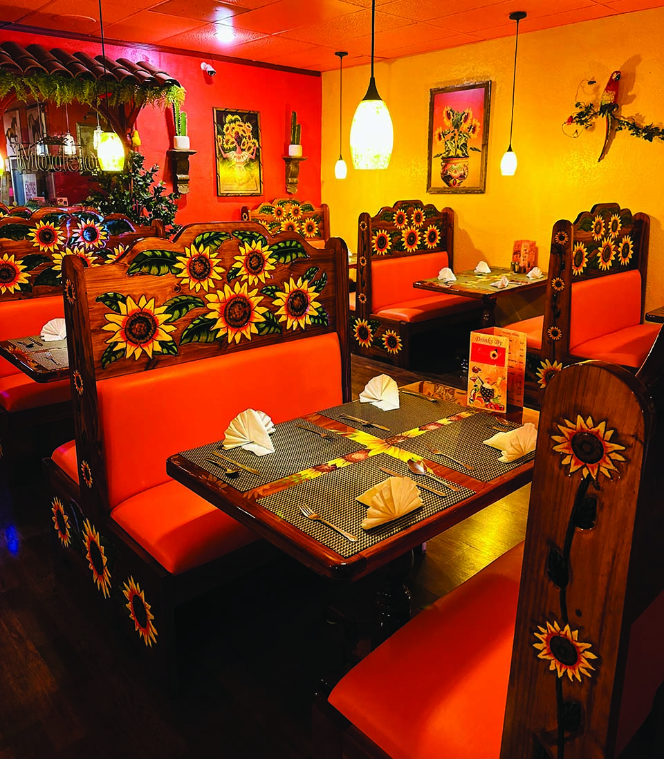 Girasol (meaning sunflower) Family Mexican Restaurant is open for  lunch and dinner seven days a week and has a full bar.